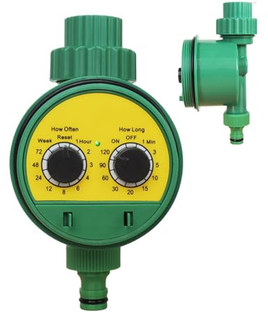 Timer Per Irrigazione Da Giardino – Programmatore Per Tubo Da Giardino | Timer Automatico Per Rubinetto Esterno | Controllo Per Irrigatori & Goccia A Goccia | Impermeabile Con Comando A 2 Pulsanti (Ba