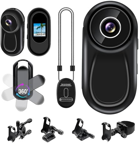 Yadayuki Cámara de Acción, 1080P HD & Clip Giratorio de 360° Camara Deportiva, Mini Cámara de Cuerpocon Imán mit 0,85 pollici Pantalla, Cámara para Casco/Moto Deportivo con Visión Nocturna
