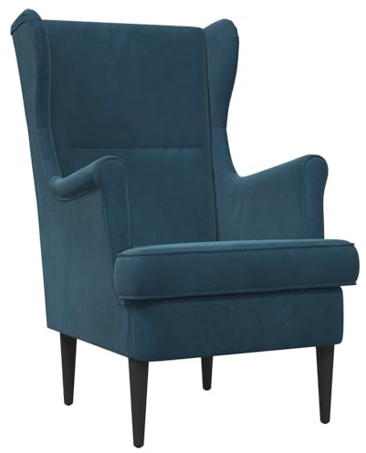 vidaXL Poltrona Blu Velluto, Poltrona da Camera, Comoda, Moderna, Decorazione per Casa, Funzionale per Soggiorno