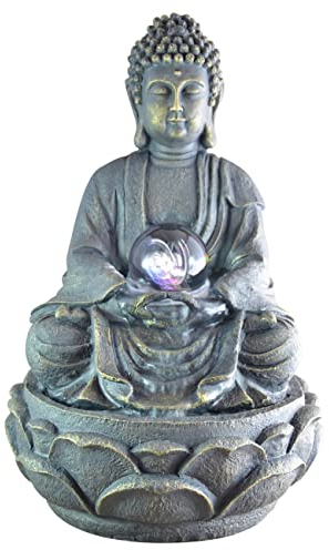 Zen Luce SCFR 8G Buddha Meditation Fontana Grande Interni Dark Brown/Cioccolato 21 x 21 x 30 cm