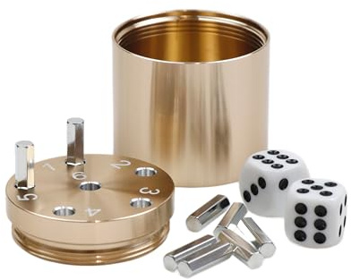 BestSaller Bestsaller3002 Aluminium Super Six dés de Jeu, Doré