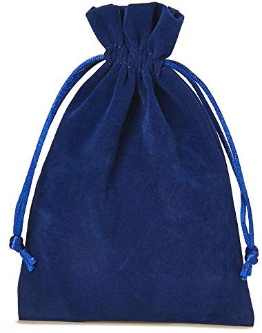 | 5 Samtsäckchen - 30x20 cm - Samtbeutel, Geschenkbeutel, Stoffbeutel, Nikolaus, Weihnachten, Advent, Dekoration (Blau)