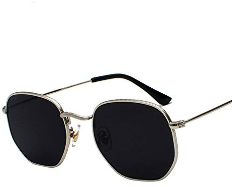 WPHH Vintage Sonnenbrille Männer Platz Metall Rahmen Sonnenbrille Pilot Spiegel Klassische Retro Sonnenbrille Frauen Luxus Sommer Brillen
