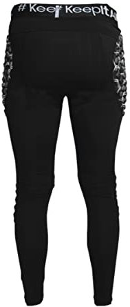 KEEPERsport - Pantaloncini da portiere professionali imbottiti – Pantaloni protettivi lunghi per biancheria intima da portiere – Taglia 128 – XXL, Nero - Ginocchiera, 128 cm
