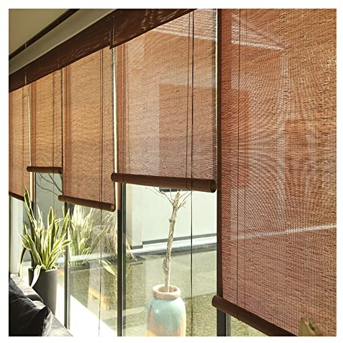 SHUITUKOUU Bambusrollo,Bambus Vorhang,Hochwertiges Fenster-Rollo,Bambus für Innen,Praktisches Sonnenschutz und Sichtschutz Rollo Seitenzugrollo für Fenster und Türen in Natur,W140xH300cm/55x118in