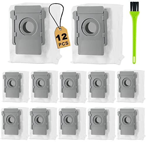 AiLomey 12 Stück Staubsaugerbeutel für iRobot i & j & s &e Serie, Staubbeutel für Roomba i7, i7+, i8, i8+, i3, i3+, i4, i4+, i6, i6+, j7, j7+, s9, s9+ Clean Base Absaugstation, Ersatz Beutel