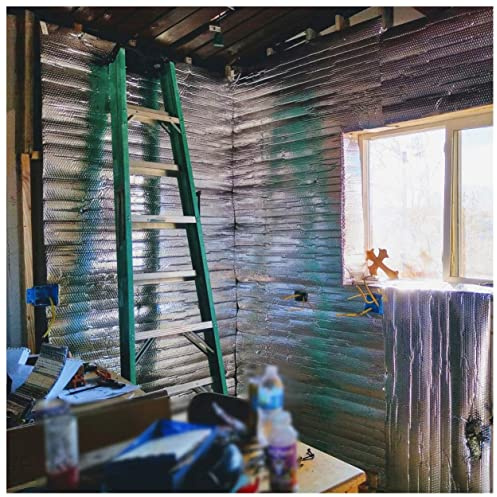 Save Energy Foil Bubble Insulation Radiator Heat Reflector Foil Insulation Roll Waterproof Membrane Vapour Barrier Damp Proof Membrane Shed Insulation Loft Boards (Size : 1x8m)