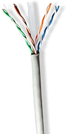 NEDIS Bobina de Cable | CAT6 | Sólido | U/UTP | CCA | 305.0 m | Para interior | Redondo | PVC | Gris | Caja de acceso