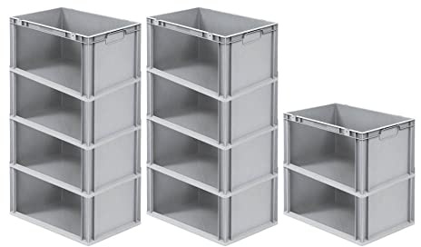 PROREGAL SparSet 10x Eurobox NextGen Store | HxBxT 32x40x60cm | 65 Liter | Seite offen | Eurobehälter, Transportbox, Transportbehälter, Stapelbehälter