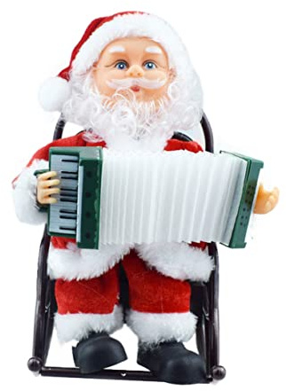 SAFIGLE 1 Stück Geschenk Spielzeug Tanzende Musik Spielzeug Stuhl Mit Tisch Mittelspitzen Lieder Rocken Englisch Vorhanden Auf Puppe Saxophon Ornament Weihnachtsmann