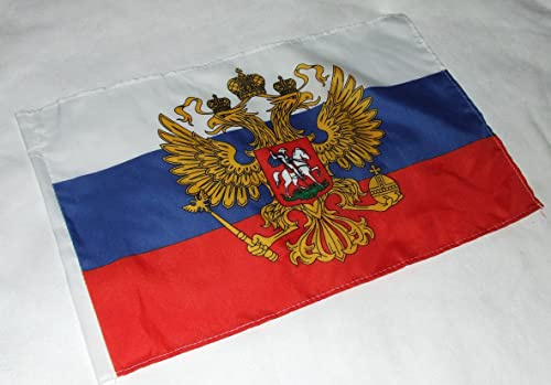 Drapeau de la Russie Aigle russe avec armoiries 2 drapeaux/drapeau 30 x 45 cm
