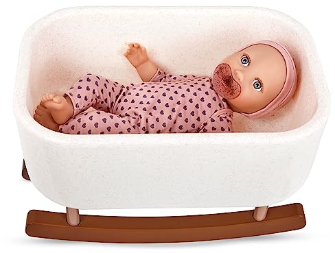 LullaBaby – 14-Inch Realistic Baby Doll with Rocking Cradle Accessory – Fair Skin Tone & Gray Eyes – Pretend Play 2+ Years– Baby Doll & Rocking Bassinet Set