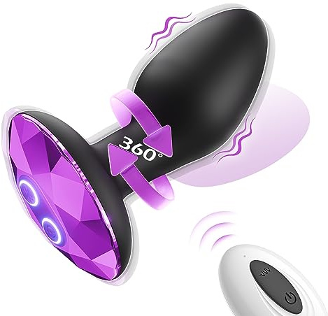 Anal Vibrator Adult Sex Toys with 10 Rotating & Vibration Modes, Vibrating Butt Plug Prostate Massager for Men & Women, Anal Plug Sex Toy for Couples, Adult Toy for Beginners & Advanced Users
