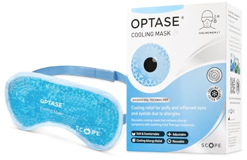 Optase Cooling Mask - Reusable Cooling Eye Mask with HydroCool Technology for Relief from Allergy Symptoms and Dry Eyes