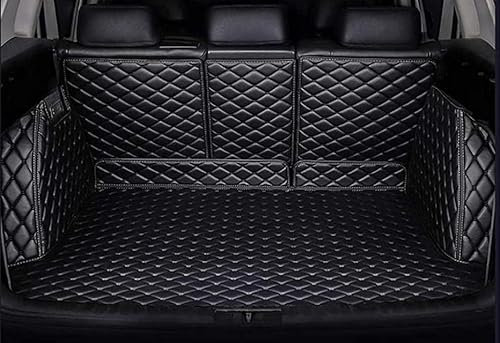 BURIM Voller Surround Auto Leder Kofferraummatten für Mercedes Benz GLB 5seat 2020-2022 2023, Cargo Teppich Kratzfest rutschfest Kofferraum Schutzmatten Zubehör,Black