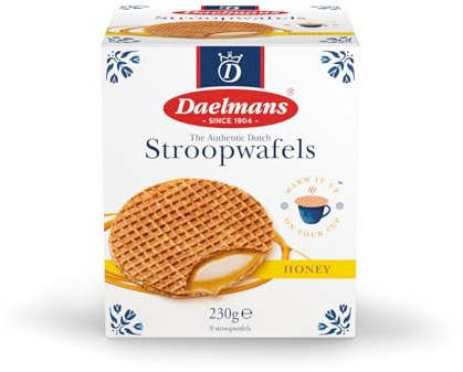 Daelmans Stroopwafels de Miel Caja Cubo, 64 Gofres (8x8), 1.800 g, Snack Clásico Holandés para Café