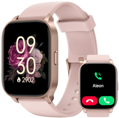 TOOBUR Smartwatch mit Telefonfunktion, Kompatibel Alexa, Fitnessuhr mit 100 Sports, Puls, Schlafen, Fitness Tracker für Damen, IP68 Wasserdicht, Kompatibel Android IOS