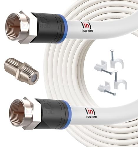 Inbrackets Ultimate Extension Cable Lead Kit for Virgin Media TV, Broadband, TiVo, and Superhub – Enhanced Connectivity with Clips White (2 Metres)