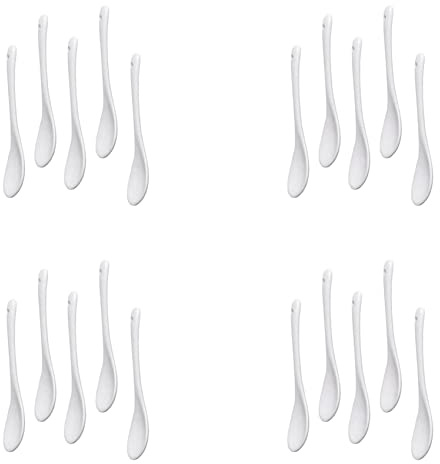 Oikabio 20 cucharas de porcelana para huevo, cucharas de cerámica, cuchara de café, cuchara de postre, cuchara de servir de mocha