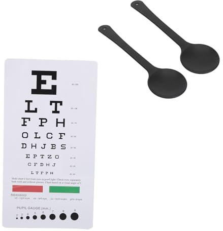 Acouto Doppelseitige Sehtafel, Farbsehtest, 2 Stück Augenverschluss Im Lieferumfang Enthalten, Optometrische Untersuchung Im Abstand von 6 Zoll, Ideal für Optiker und Studenten der