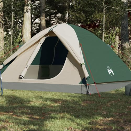 LAPOOH Campingzelt 3 Personen Grün 240x217x120 cm 190T TAFT, Caming Zelt, Camping Markise Zelt, Camping Tents, Camping-Zelt - 94409