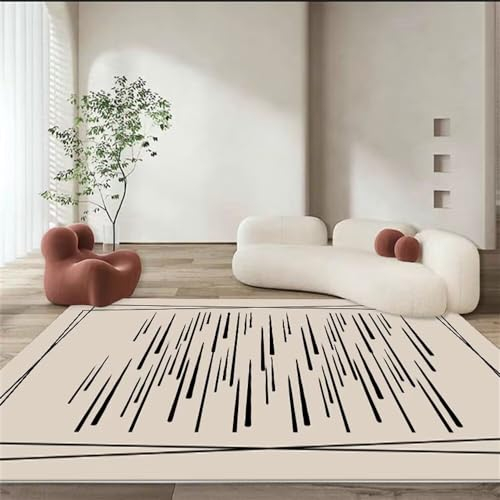 Kunsen Teppich Schlafzimmer büro deko Abstrakte Schwarze Linie Dekoration rechteckig Wohnzimmer Zubehör kann angepasst Werden landhausstil deko 160X280CM