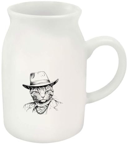 Azeeda 300ml 'Gangster Cat' Ceramic Milk Jug (MJ00015092)