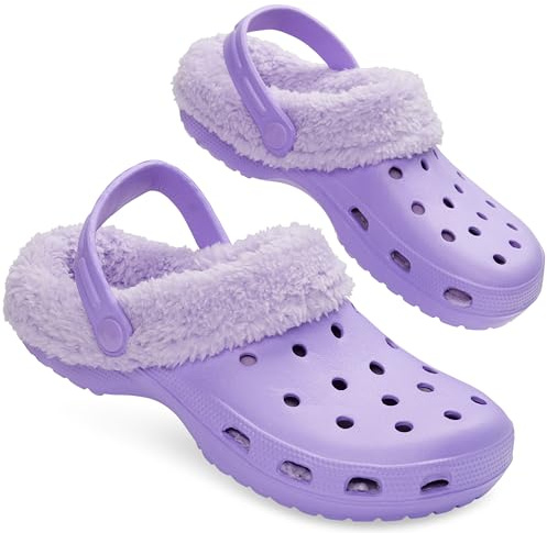 CityComfort Clogs Women Teens Winter Classic Fleece Lined House Shoes - Warm Garden Shoes Slip On with Strap