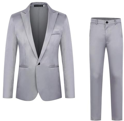 Anzug Herren Anzug Slim Fit 2 Teilig Herrenanzug 2-Teilig Anzüge Herren Modern Sakko für Business Hochzeit