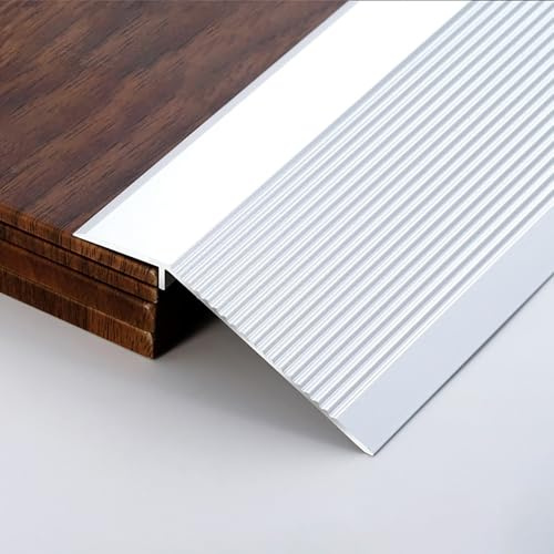 Raouoae Übergangsprofil Höhenausgleich 3-15mm/6-20mm/10-40mm Abschlussprofil Übergangsschiene Aluminium Übergangsleiste Länge 90cm*3 ​Böden Überbrücken Die Lücke(Silber,Breite: 100 mm)