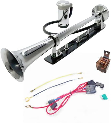 YIYIDA Auto Horn Lautsprecher Lufthorn LKW Hupe Einstellbares Installationshorn Alarmhorn silber Schiffshorn Car horn Chrom Zink Srumpet Air Horn für 24V Auto LKW Boot ect