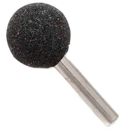 10 brocas de molienda de bola de 6 mm x 25 mm, cabeza de rueda de amoladora de punta de corindón marrón, fresas giratorias para cerámica y piedra y metal (negro)