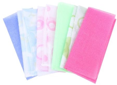 Healeved 6 Toallas de Ducha y Baño Largas de Nailon, Exfoliantes Piel, Ligeras y Portátiles, para Hotel o Camping, Pack de 6