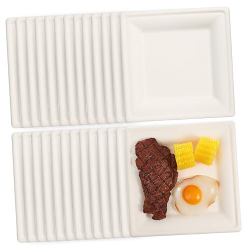 COLLBATH 50piezas Platos Desechables Para Postres y Platos Principales Unidades Resistentes y Elegantes