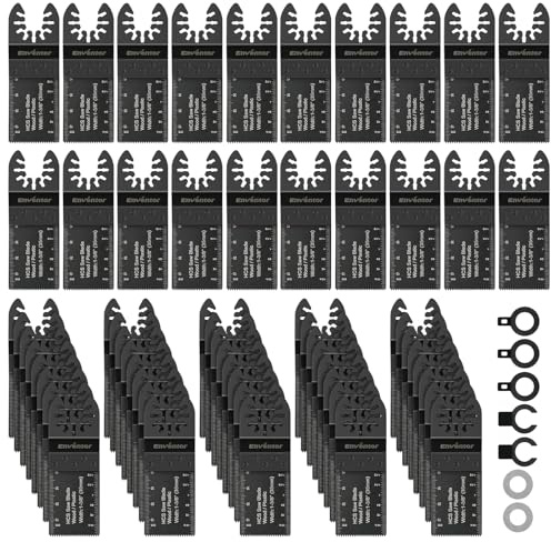 Enventor Kit di Lame per Utensile Multifunzione Oscillante da 67 Pezzi, 1-3/8(35mm) Lame Utensili Oscillanti per Legno e Plastica, Compatibili con la Maggior Parte Degli Attrezzo Multifunzione