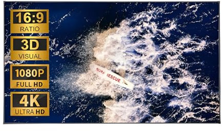 Projector Screen, 178°Viewing Angle Projection Screen Fixed Frame Edge Free, 16:9 4K Ultra HD Movie Projector Screen, Projector Screen for Home Theater, Movie and Office Presentations(120 inch)