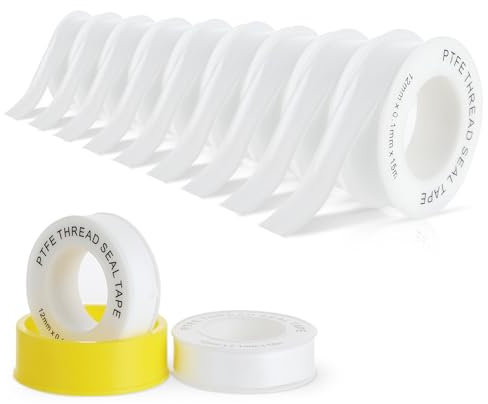 Set di 9 nastri sigillanti per filettature in PTFE 12mm x 15m, nastro sigillante impermeabile per tubature, soffioni doccia e valvole, filo sigillante per filettature, ideale per prevenire perdite.