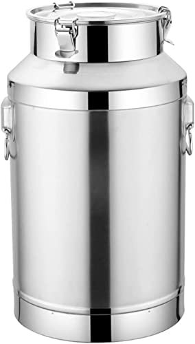 CWCQGH Lata de Leche con Tapa sellada Cubo de Transporte de Leche de Acero Inoxidable Botella de Cubo de Vino Barril de Aceite Olla de lácteos Recipiente de té Jarra para almace,100L