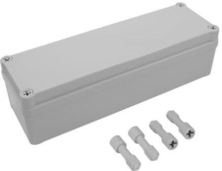 LeMotech Scatola di derivazione impermeabile IP67, scatola elettrica in plastica ABS, alloggiamento antipolvere per elettronica, scatola di collegamento per progetti fai da te, grigio, 250 x 80 x 70