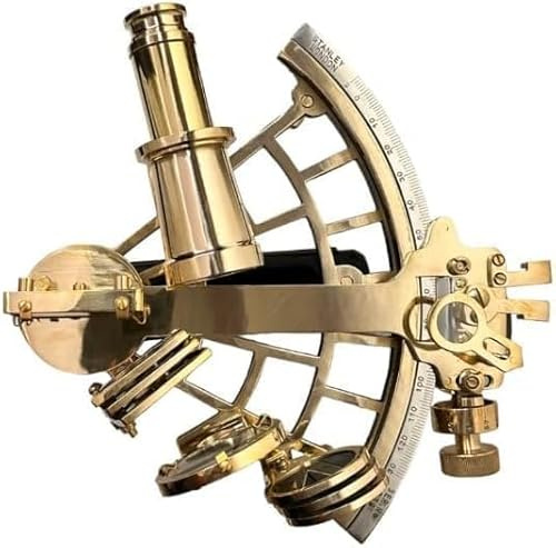 Personalisierter Messing-Sextant, massives Marine-Astrolabium, funktionierendes Navigationsinstrument, Marine-Geschenk, Geschenk für Papa.