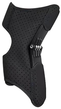 Dispositivo de asistencia de rodilla, refuerzo de rodilla, soporte articular, estabilizador de resorte, rodillera para ayudar a apoyar y caminar fácilmente (negro, talla única)