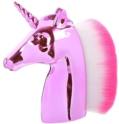 PACKOVE 1pezzi Pennello per Trucco Forma di Unicorno per Fondotinta e Cipria Pennello da Trucco Professionale per Cosmetici Donna e Ragazza Design Creativo Oro Rosa