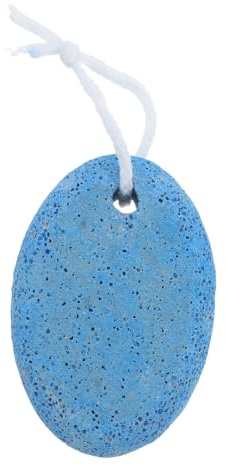 Bimsstein für Füße, Oval, Blau, aus Vulkangestein, zur Hornhautpflege | Peeling für Abgestorbene Hautschüppchen, Sanfte Massagewirkung, Geeignet für Fußpflege und Pediküre, Farbig