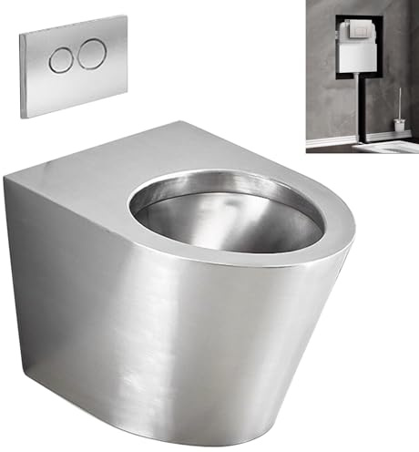 WANGJIANPENGPL Vater Baño de Acero Inoxidable 304, Inodoro Completo, Inodoro con Chorro de Agua, Tanque de Agua Oculto, Inodoro de Doble Descarga, Anticongelante y Antiolor
