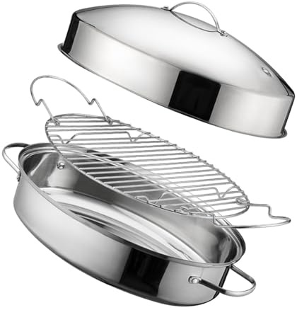 Thewasc Pentole A Vapore in Acciaio Inossidabile con Coperchio per Verdure per Pesce