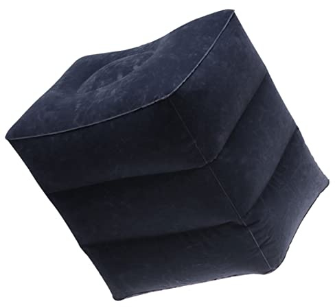 MOTHNUR Reposapiés Inflable para Viaje en Avión y Coche Tres Alturas Ajustables, Cojín de PVC Tela Aterciopelada para Aliviar Fatiga Muscular y Brindar Gran Soporte