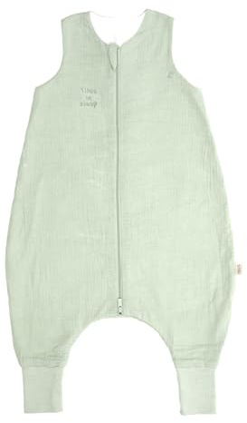 PERLETTI Baby Schlafsack 1.0 TOG aus Bio-Baumwolle mit Reißverschluss und Beinen Füßen - Sommerschlafsack Ärmellos für Kleinkind Mädchen Jungen 1 2 3 Jahre Sommer Früling Herbst