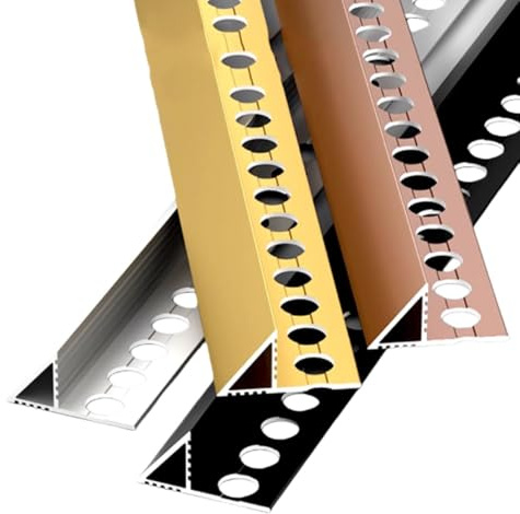 RTVGNSZSJL Tira De Transición De Aluminio 90/100/120cm 2 Piezas Perfil De Baldosas Perfil De Transición para Suelos Y Paredes, Fácil De Instalar(Black,L90xW1.25cm(36x1/2))