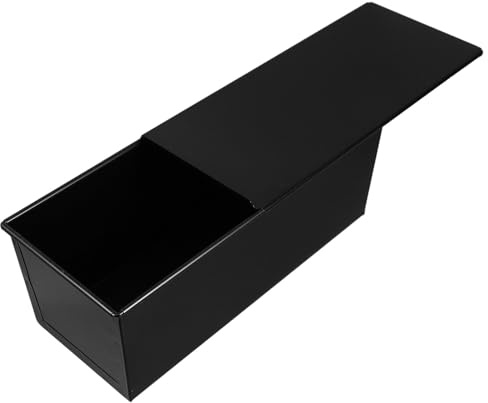 Sewroro Stampo per Pane Nero Rettangolare con Coperchio Scorrevole Teglia Antiaderente in Metallo Robusto per Toast e Dolci Utensile da Cucina per Uso Domestico e Professionale 1000 G