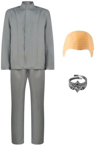 Voslett Herren Bösewichtskostüm Allian Kostüm Halloween Evil Dr Mardi Gras Karneval 60er-Jahre-Bösewicht-Outfit für Erwachsene
